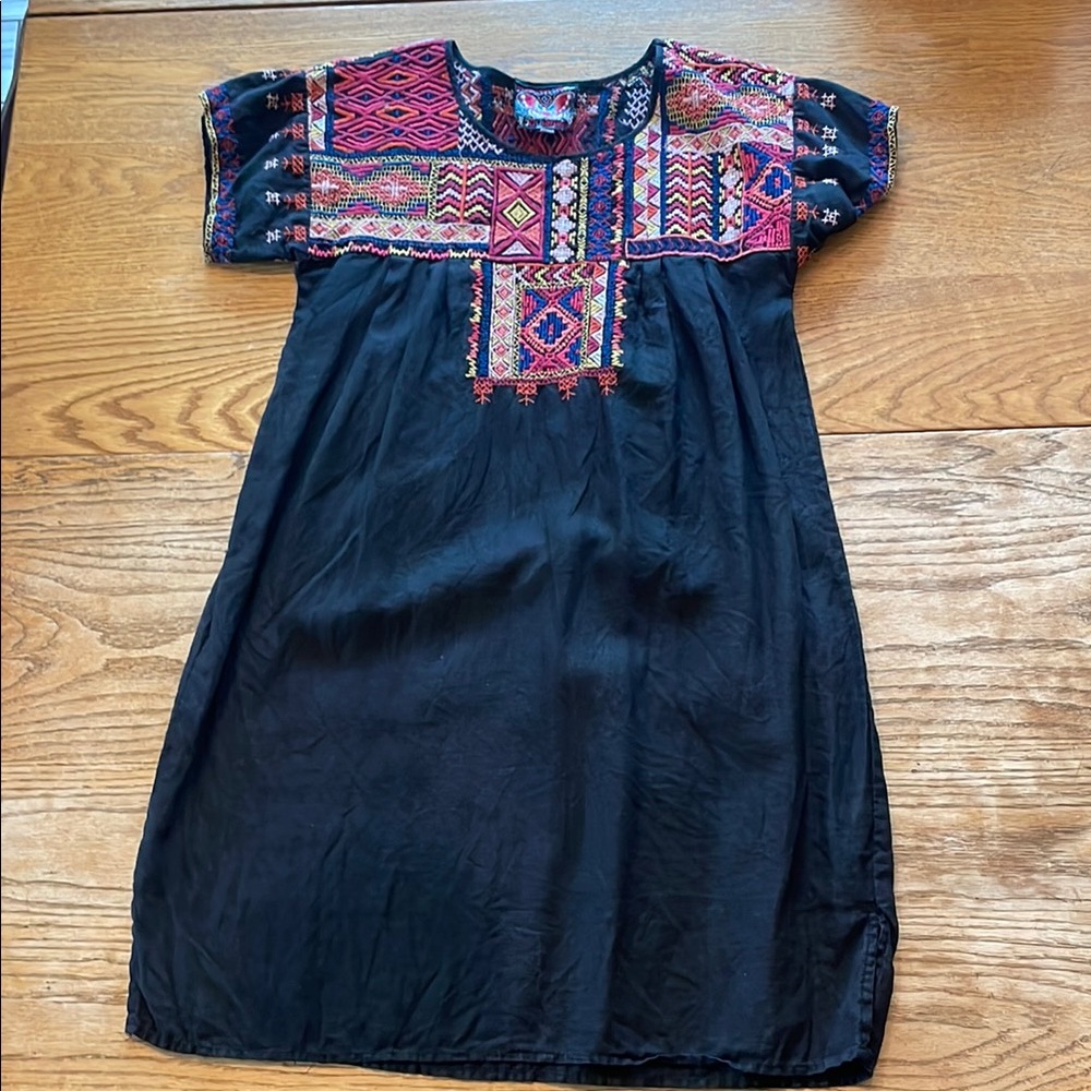 Johnny Was Dark Blue Flutter Sleeve Casual Dress